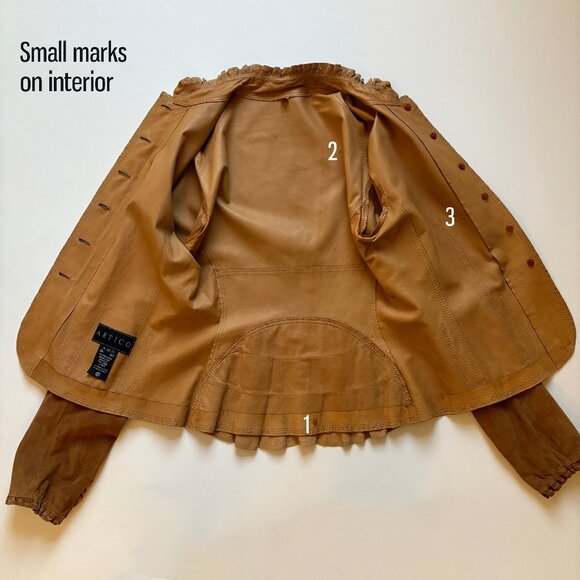 ARTICO Lamb Leather Suede Jacket Bustle Back  •36-Inch Chest  • Made in Italy - Picture 14 of 16